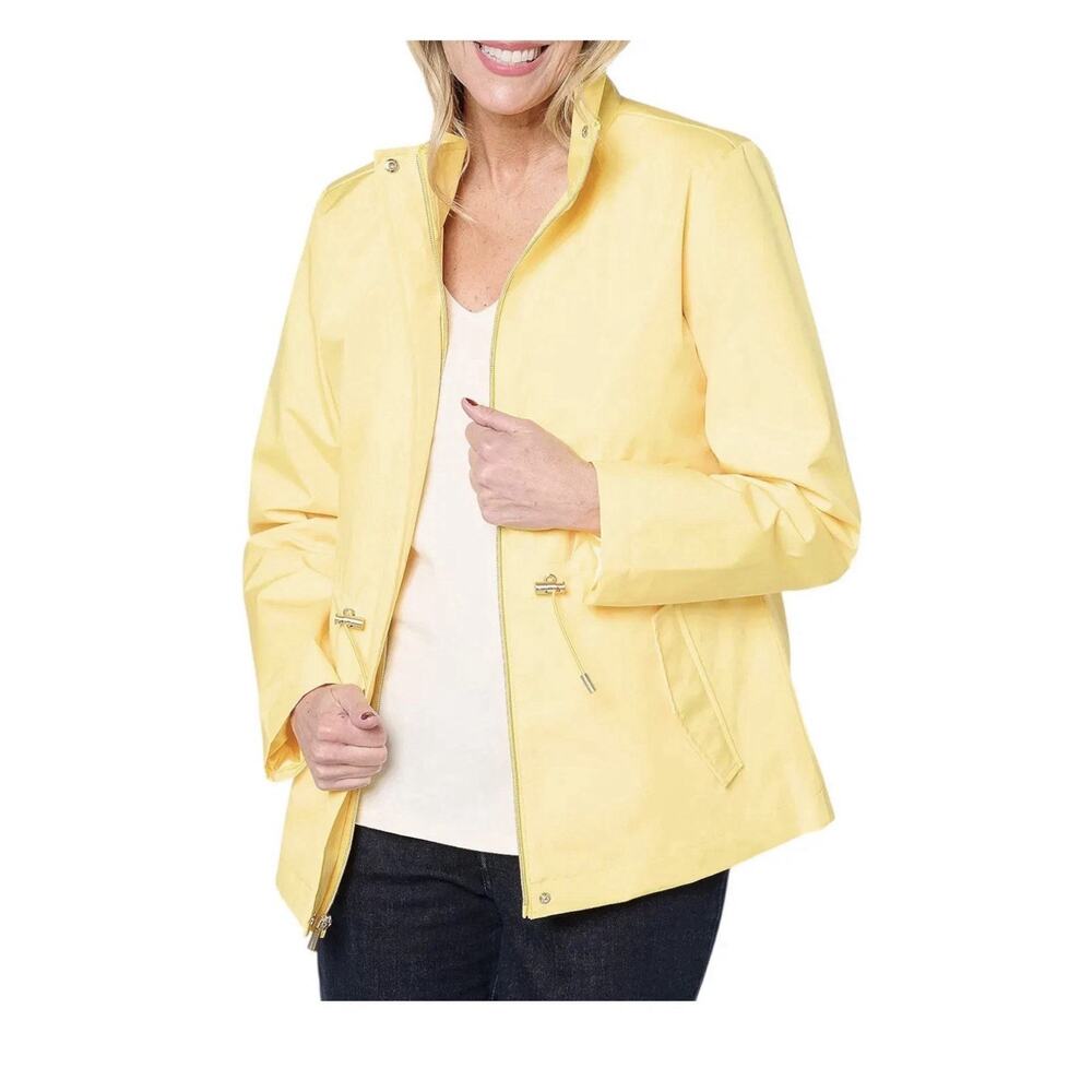 Susan Graver Women's Water Resistant Anorak Jacket Yellow XL NWT